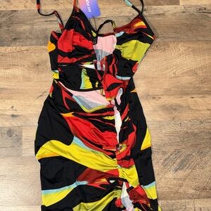 Colorful Abstract Print Dress